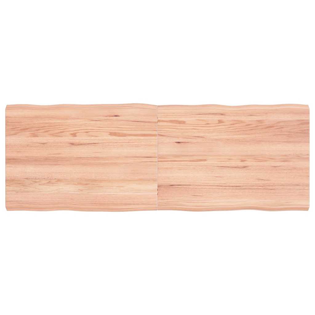vidaXL Blat, jasnobrązowy 140x50x(2-4)cm drewno z naturalną krawędzią