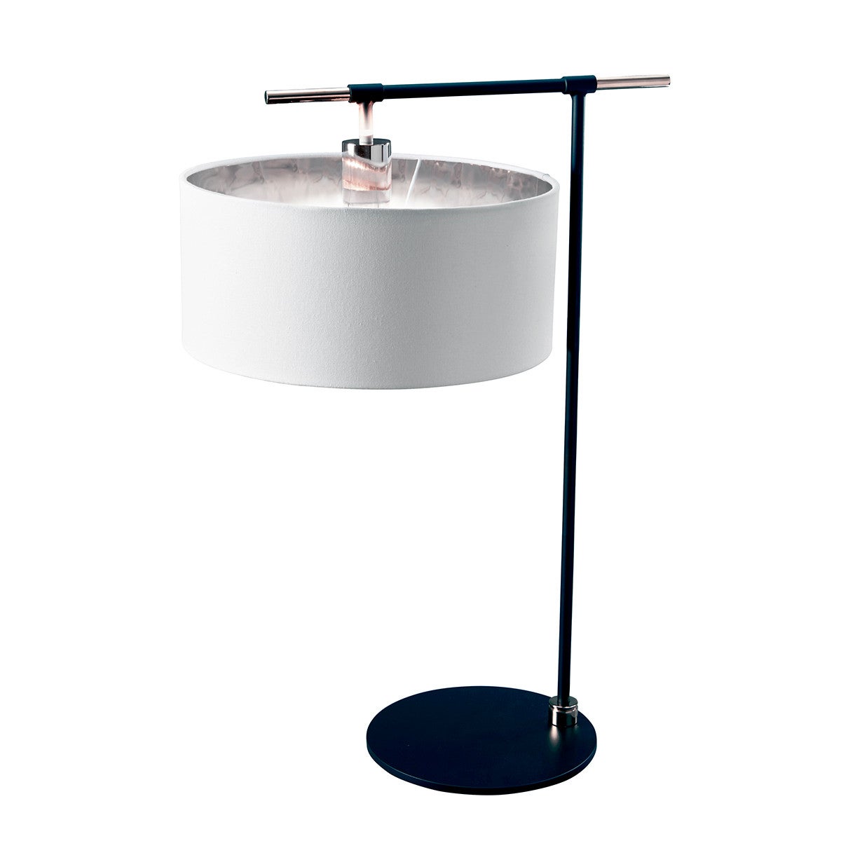 Lampa stołowa czarna biała nikiel retro Balance E27 60W Elstead