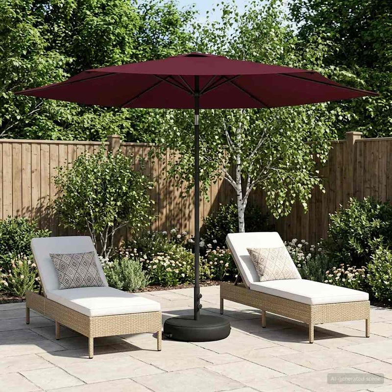 Parasol ogrodowy z podstawą 300 x 300 cm Poliester Prostokątny vidaXL