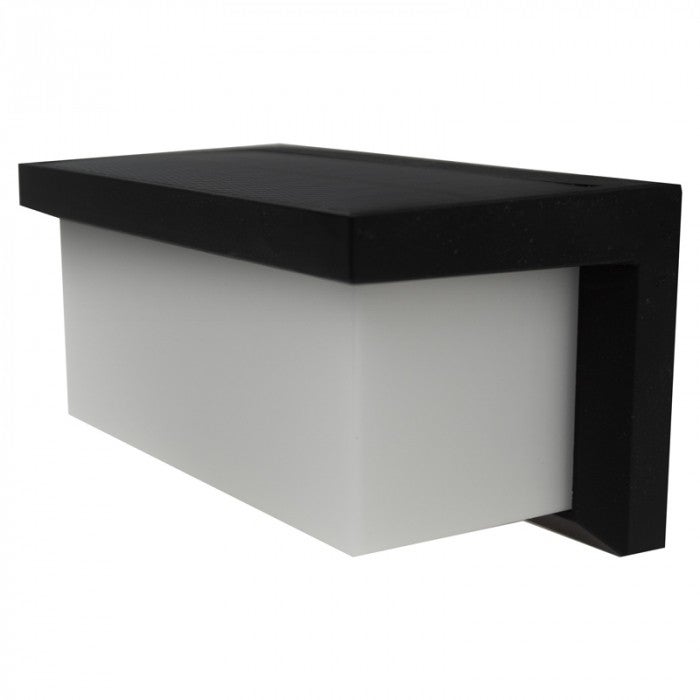 Kinkiet solarny LED czujnik ruchu i zmierzchu czarno-biały 3W neutralna 165lm tworzywo wym:10,2x10,6x20cm IP54 Ecolight