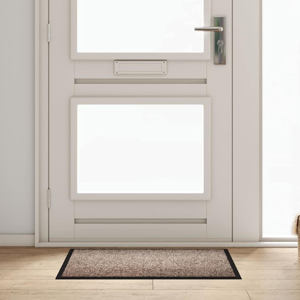 Dywanik drzwiowy Beżowy 60 x 40 x 1.2 cm Tkanina Teddy vidaXL