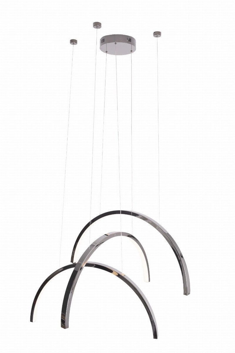 Lampa wisząca TRIO LED 63W Ciepła biel 5040lm czarny chrom wym: 180 x 80 x 80 cm Maxlight