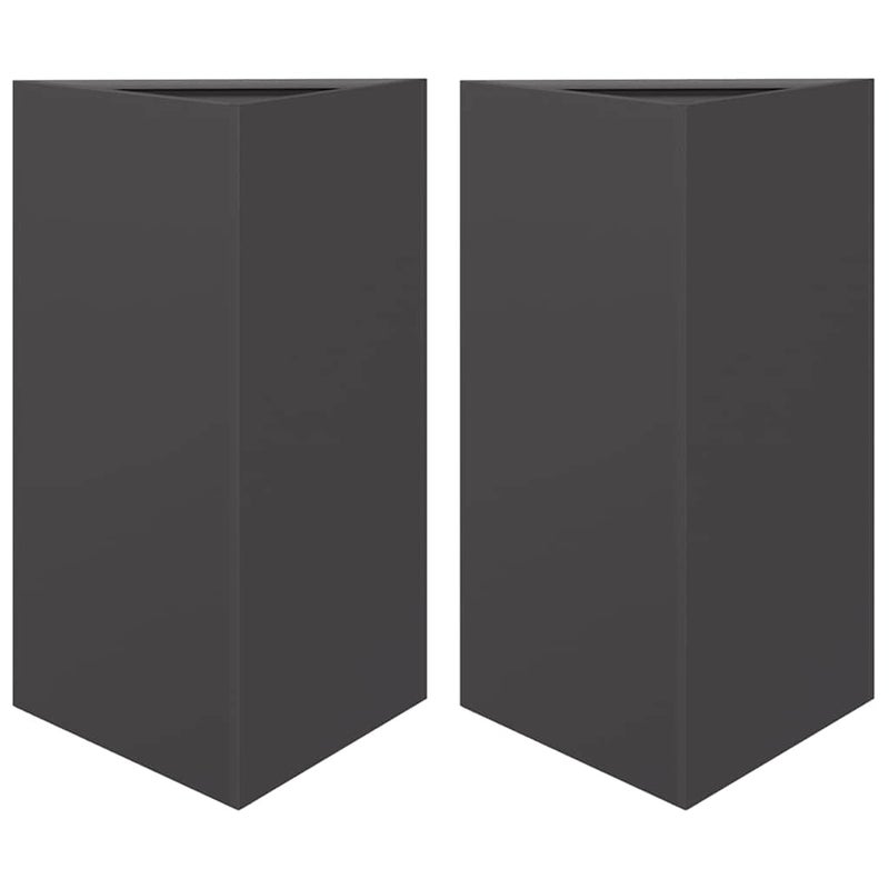 2x Donica Ogrodowa Metalowa Czarna Trójkątna z Dnem na Taras
