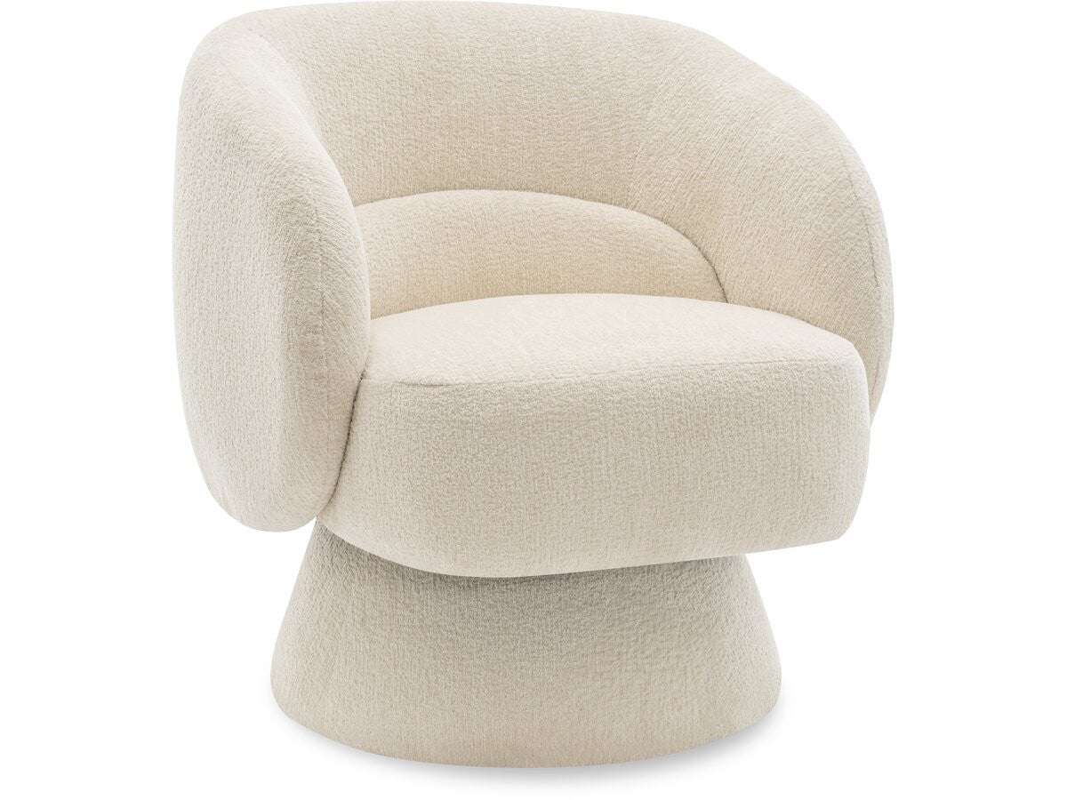 Obrotowy fotel z tkaniny typu bouclé "Franklin" – 74 x 75 x 75 cm – beżowy