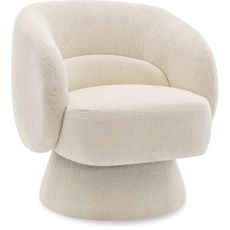 Obrotowy fotel z tkaniny typu bouclé "Franklin" – 74 x 75 x 75 cm – beżowy