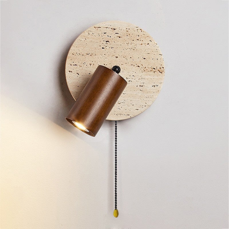 Kinkiet, lampa ścienna z kamienia, LED 220 V 3 W (ciepłe światło), styl wabi-sabi, kamień naturalny, lampka nocna, lampa do przedpokoju
