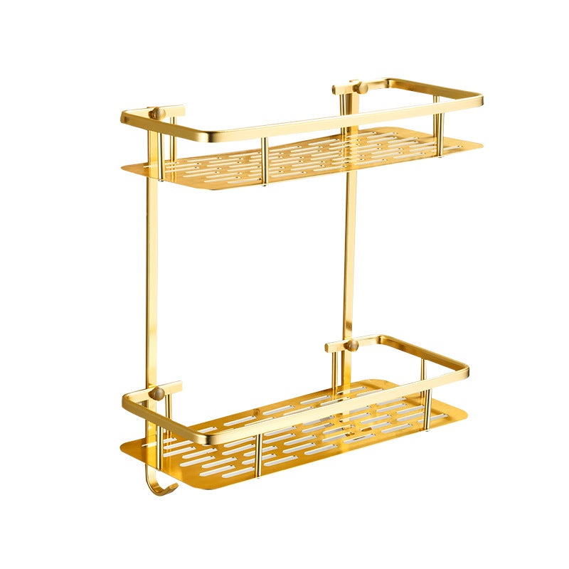Etagere Douche lub, Etagère Murale Salle de Bain Sans Percage Panier Rangement Douche en Métal Serviteur de Douche, Antirouille (2 Paniers)