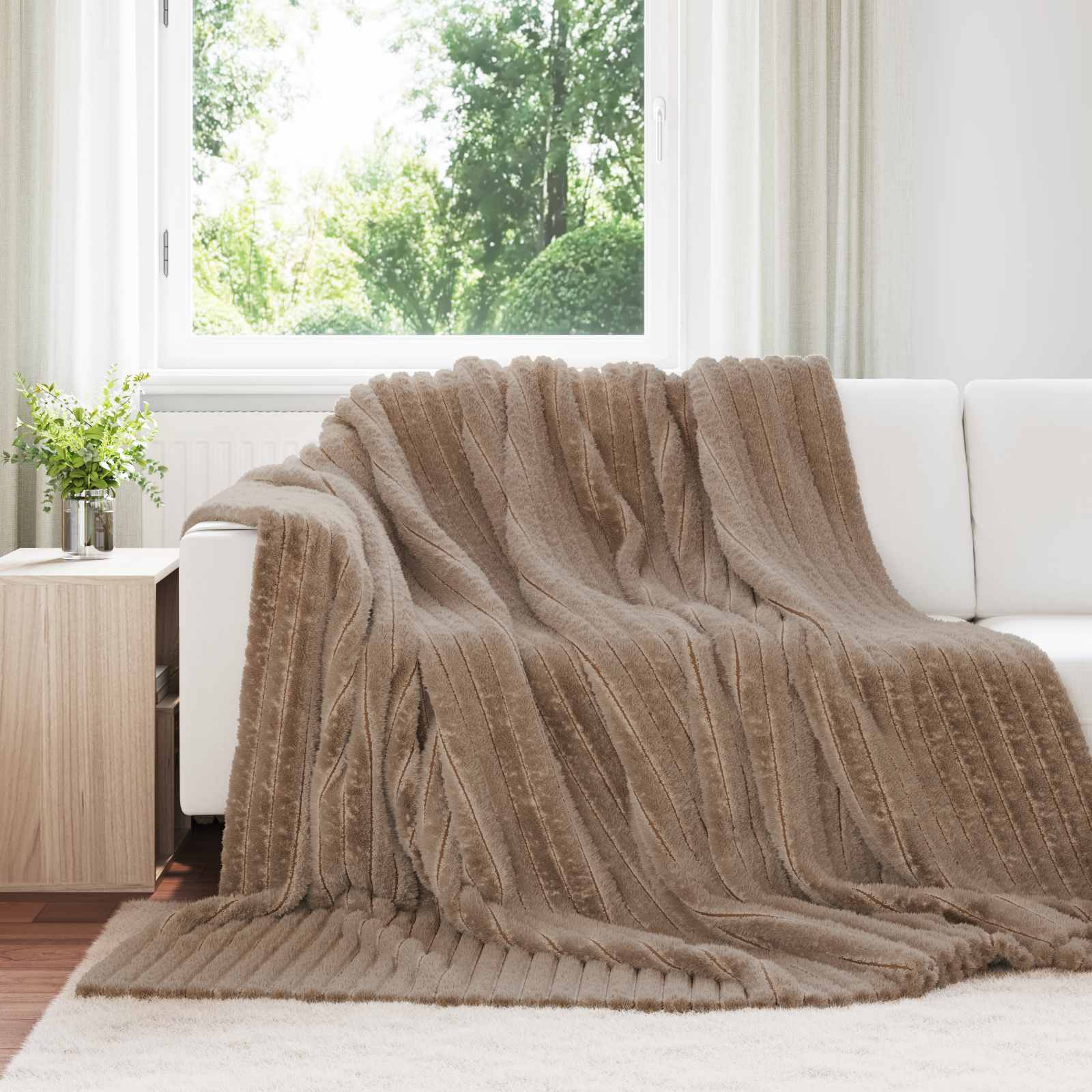 Koce narzutowe 6 pcs Camel 270 x 240 cm Polar vidaXL