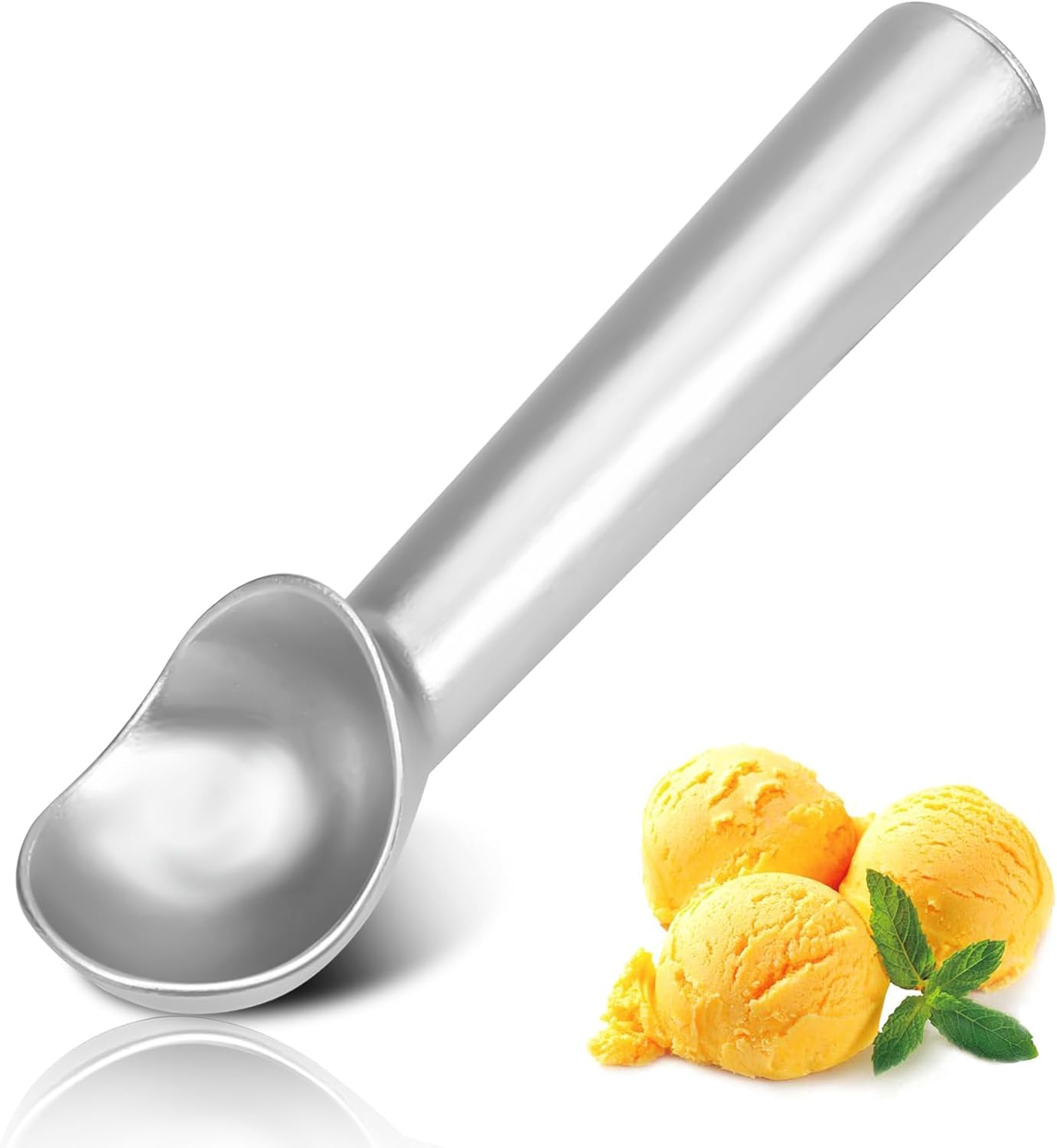 Łyżka do lodów z wygodnym i łatwym do odłączenia uchwytem, metalowa łyżka do lodów, zmywalna łyżka do lodów
