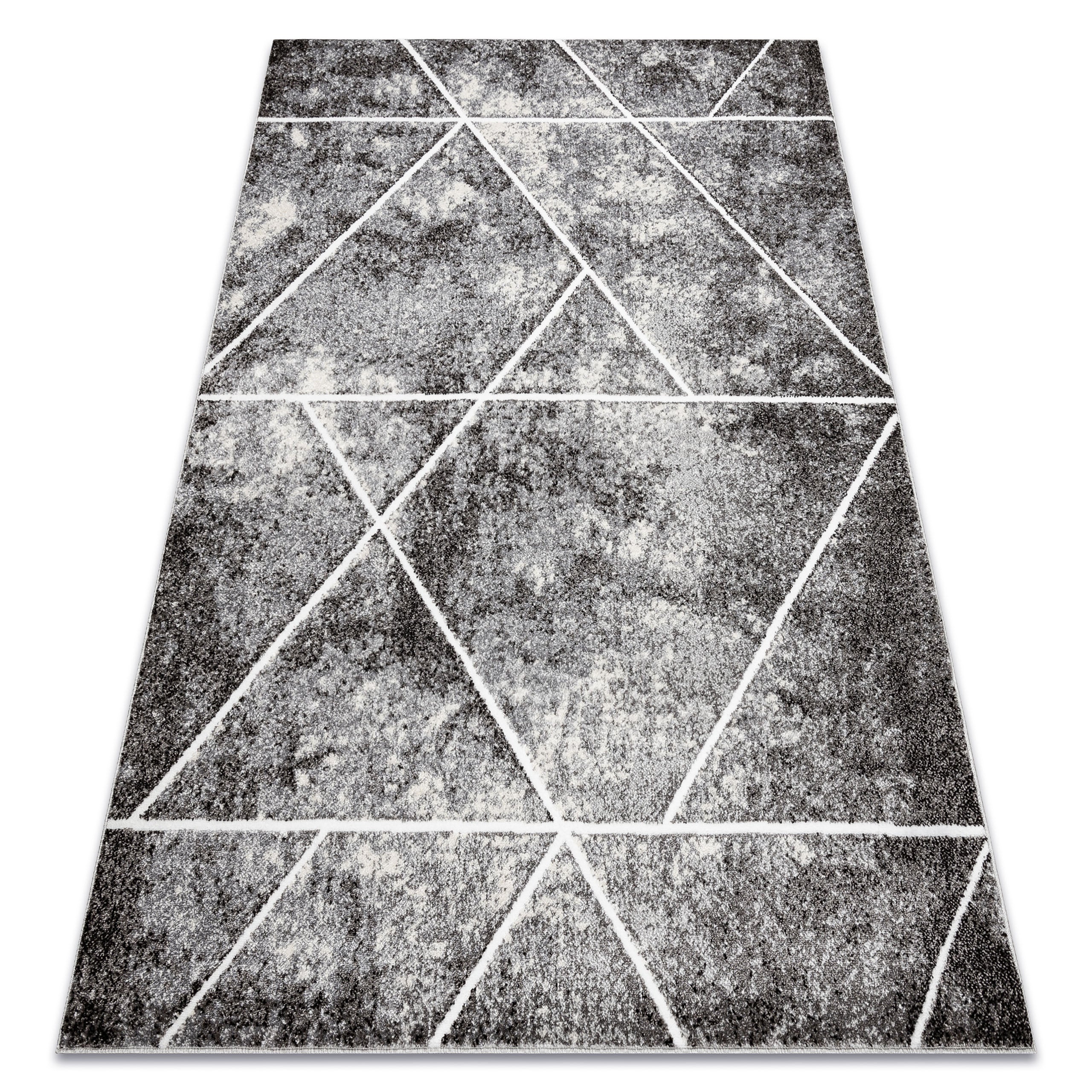 Dywan MATEO 8031/644 Nowoczesny, geometryczny, trójkąty - strukturalny szary 240x330 cm