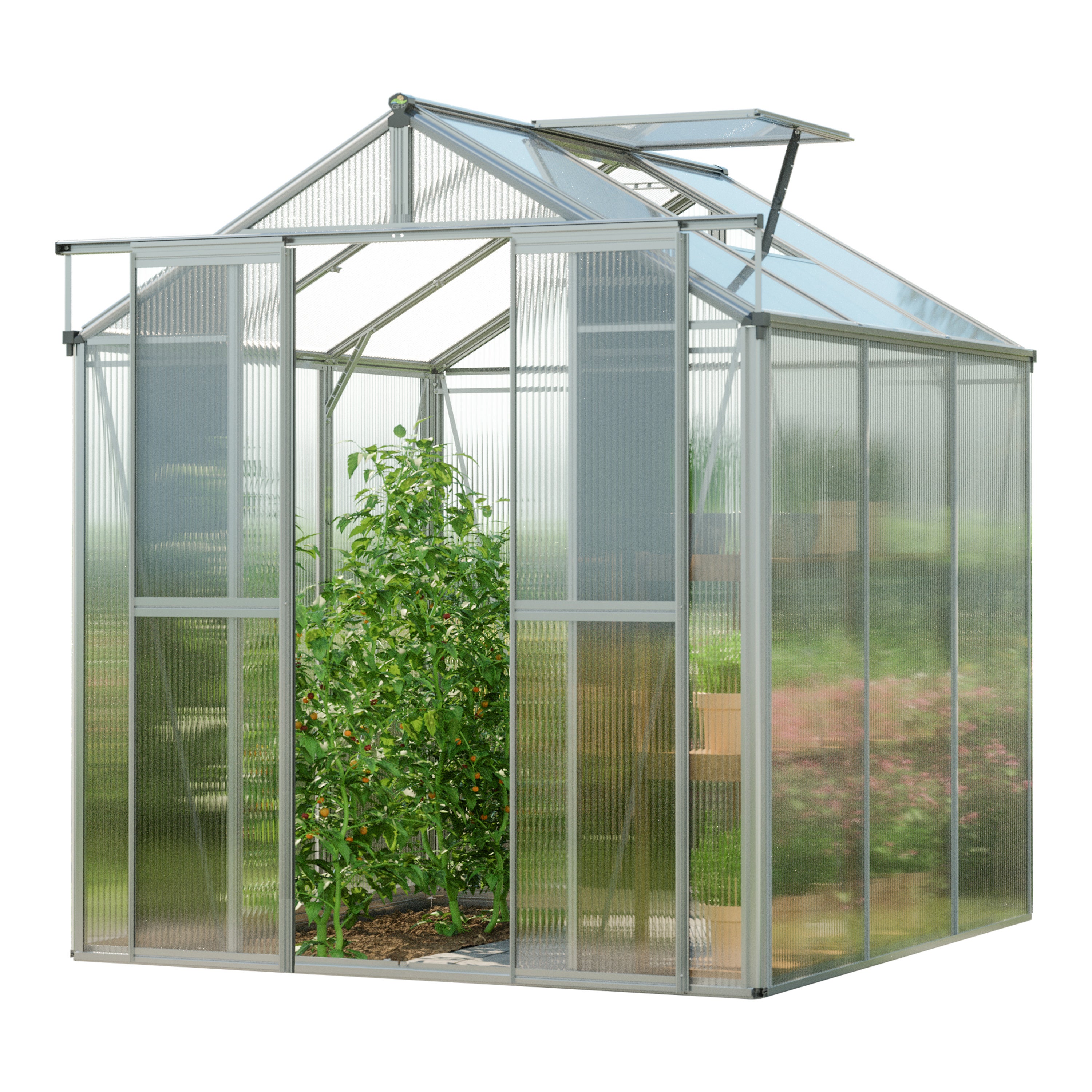 GFP Szklarnia Picco 3 – rama aluminiowa – 179 x 195 cm – poliwęglan 8 mm