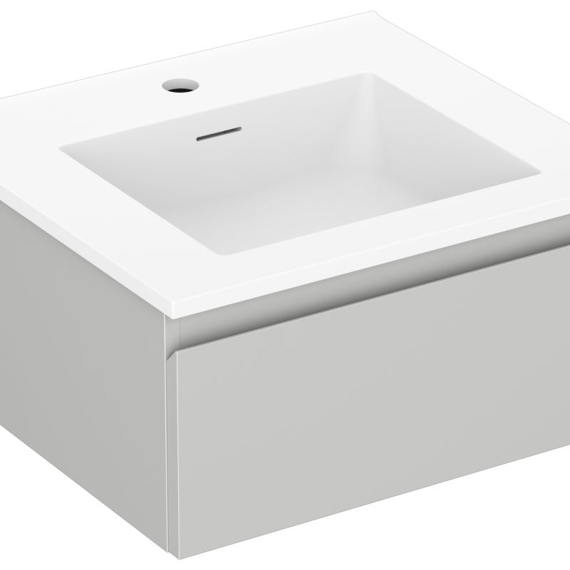 Mexen Orio szafka łazienkowa 50 cm z umywalką Otis, 1 szuflada, szara mat/biała mat - 91A10-05023-1-BF62-W18M01