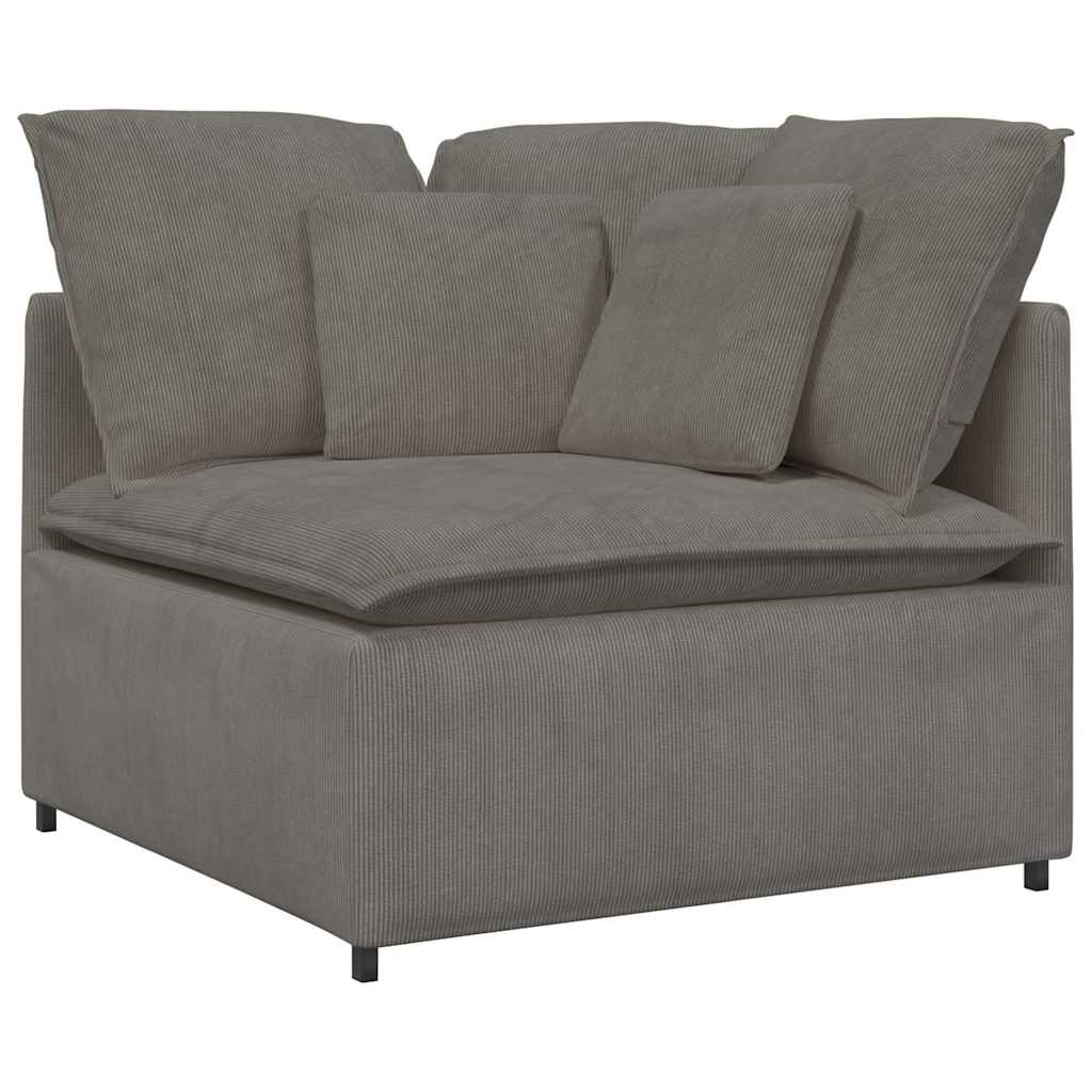 Sofa modułowa z podnóżkiem i poduszkami Tkanina sztruksowa