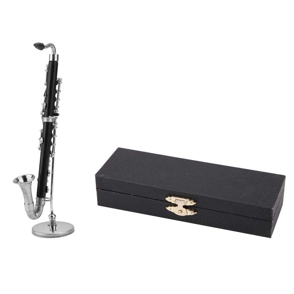 Miniaturowy model klarnetu basowego, instrument muzyczny, ozdoba, ekspozycja