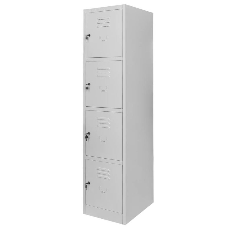 Szafka metalowa ubraniowa skrytkowa BHP Mega-M J-40/4 4-drzwiowa szara 40x50x180 cm skręcana