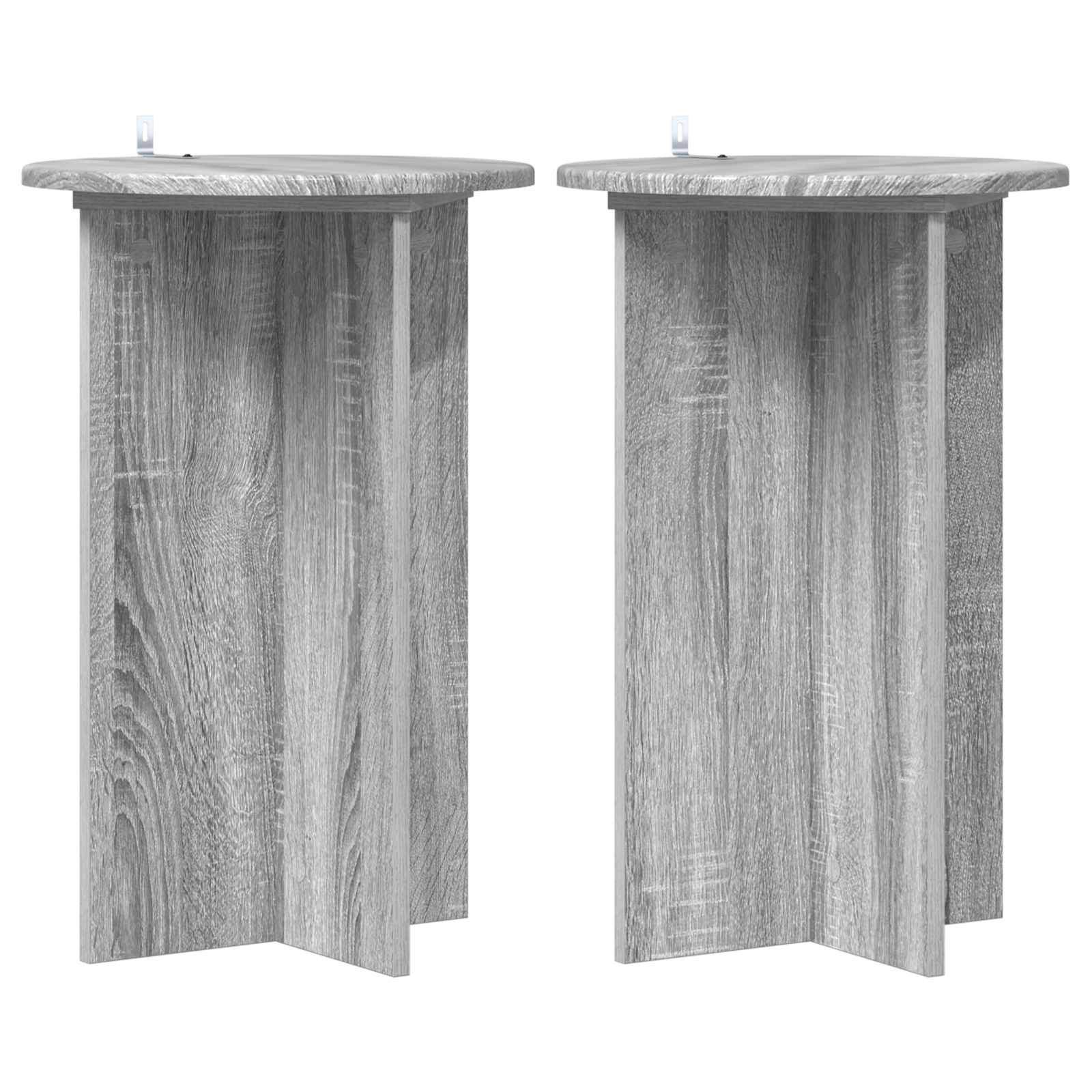 2x Stojak na Rośliny 60 cm Szary Sonoma Ø40 cm do Salonu