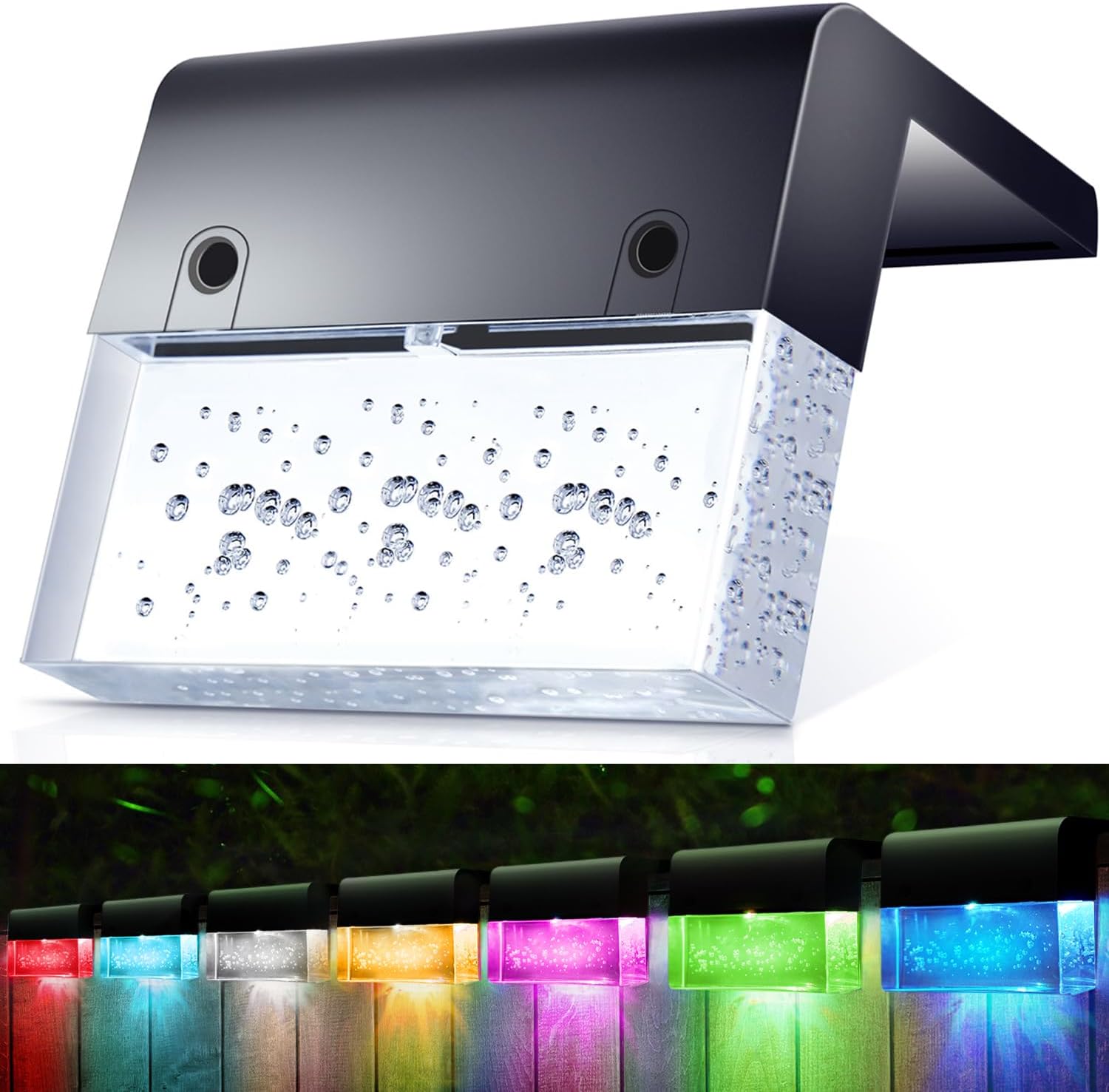 Zestaw 6 lamp solarnych do ogrodzeń zewnętrznych, idealnych do schodów, ogrodów i basenów (ciepłe, białe światło)