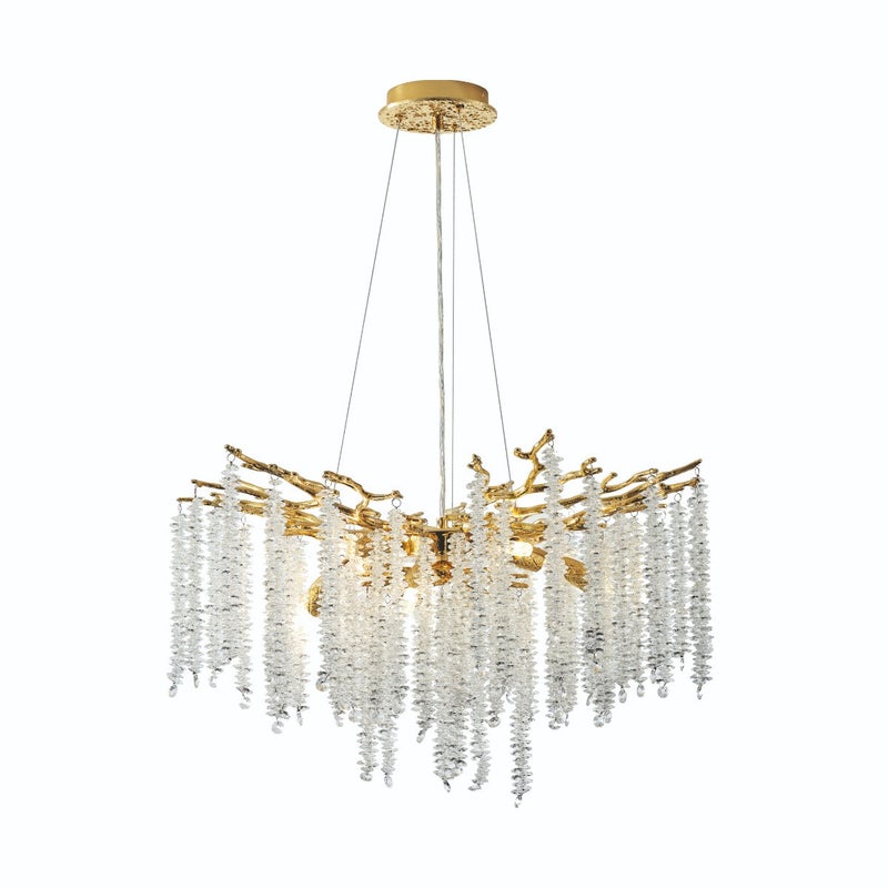 Żyrandol kryształowy złoty glamour DIJON 10xG9 Zuma Line MD3720-1-EGN
