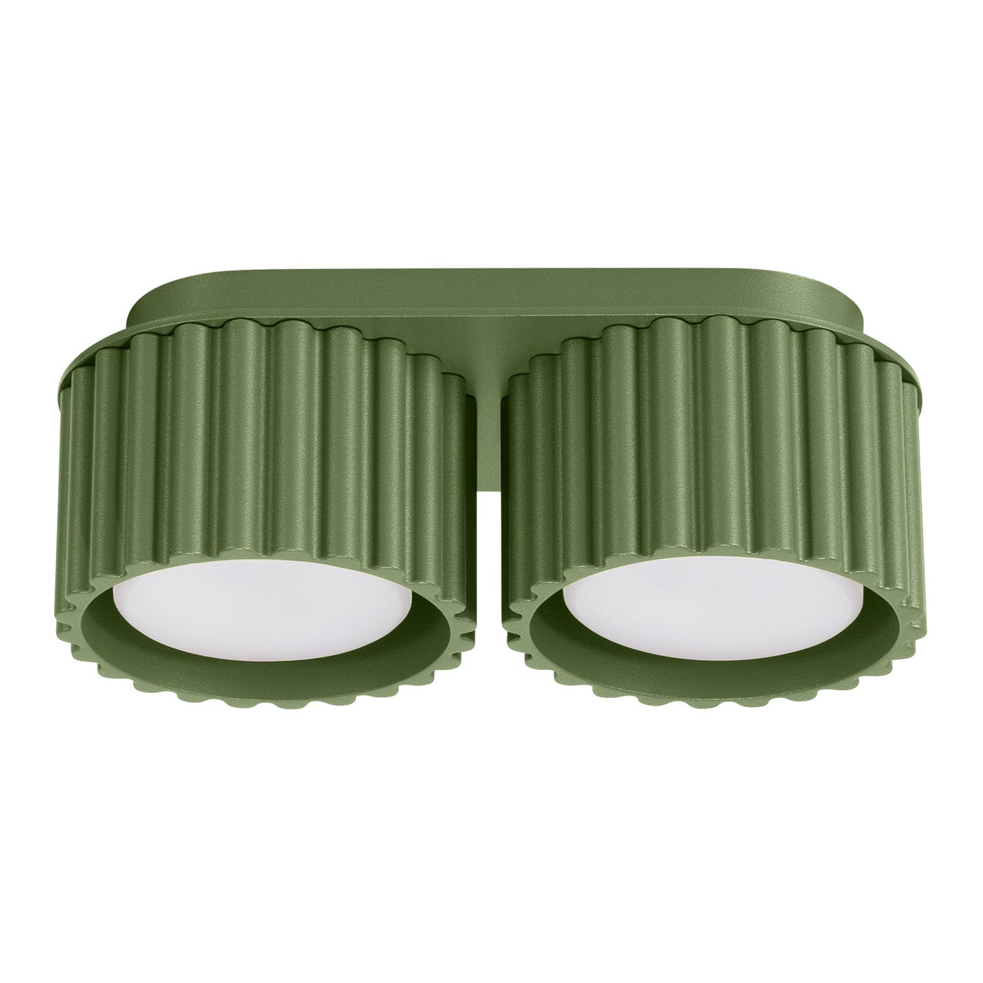 Lampa sufitowa nowoczesna zielona oliwkowa owalna 21 cm ryflowane spoty 2xGX53 10W AURA Sollux Lighting