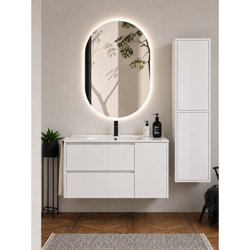 Szafka łazienkowa z umywalką ORIGENBATH ITACA bez lustra 80x45 cm biały z kolumną