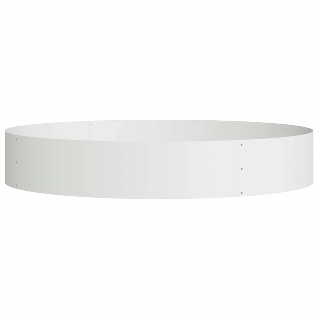 Pierścień doniczki Biały 120 x 120 x 20 cm Stal zimnogięta