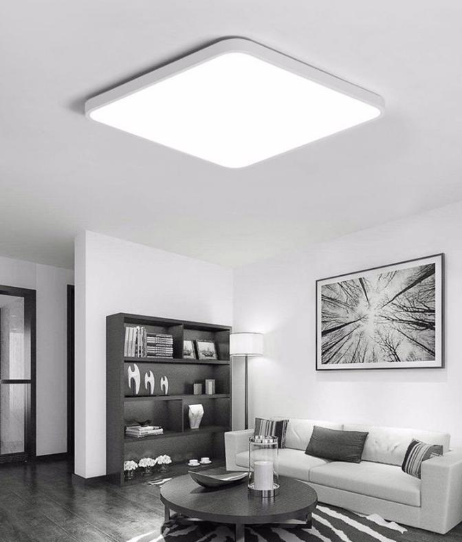 Lampa z technologią LED 48 W, panel kwadratowy, nowoczesna, ultracienka, 4320 lm, chłodna biel, 6000 K, salon, balkon, 40 x 40 x 5 cm.