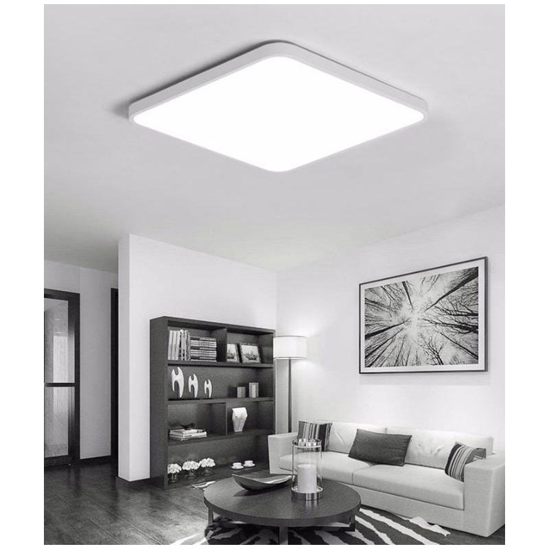 Lampa z technologią LED 48 W, panel kwadratowy, nowoczesna, ultracienka, 4320 lm, chłodna biel, 6000 K, salon, balkon, 40 x 40 x 5 cm.