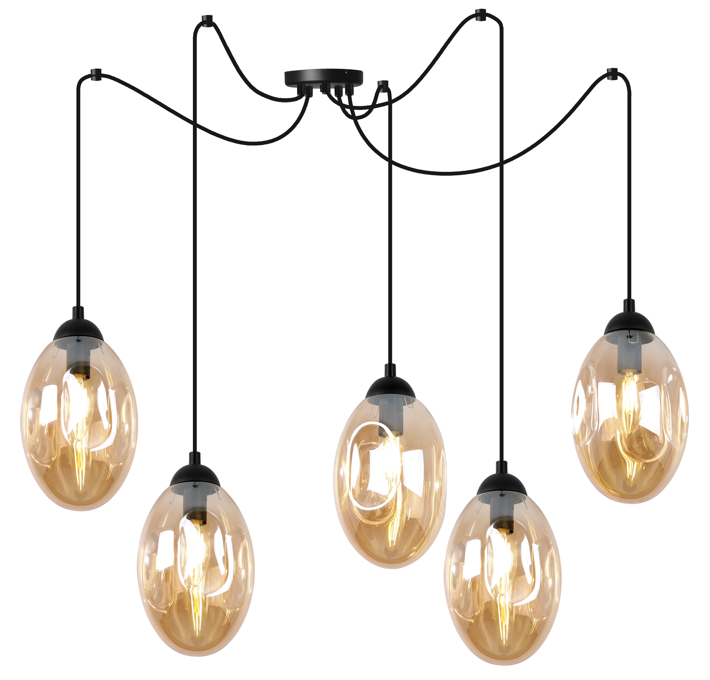 Lampa sufitowa wisząca Light Home LH Vigo Spider 5x E14 60W miodowy