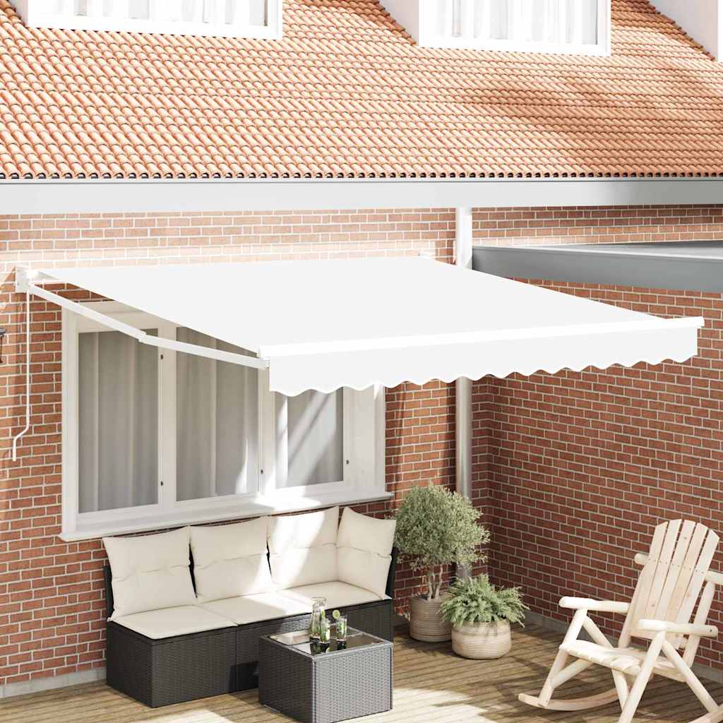 Markiza wysuwana Biały 350 x 250 cm 100% Poliester i Aluminium vidaXL