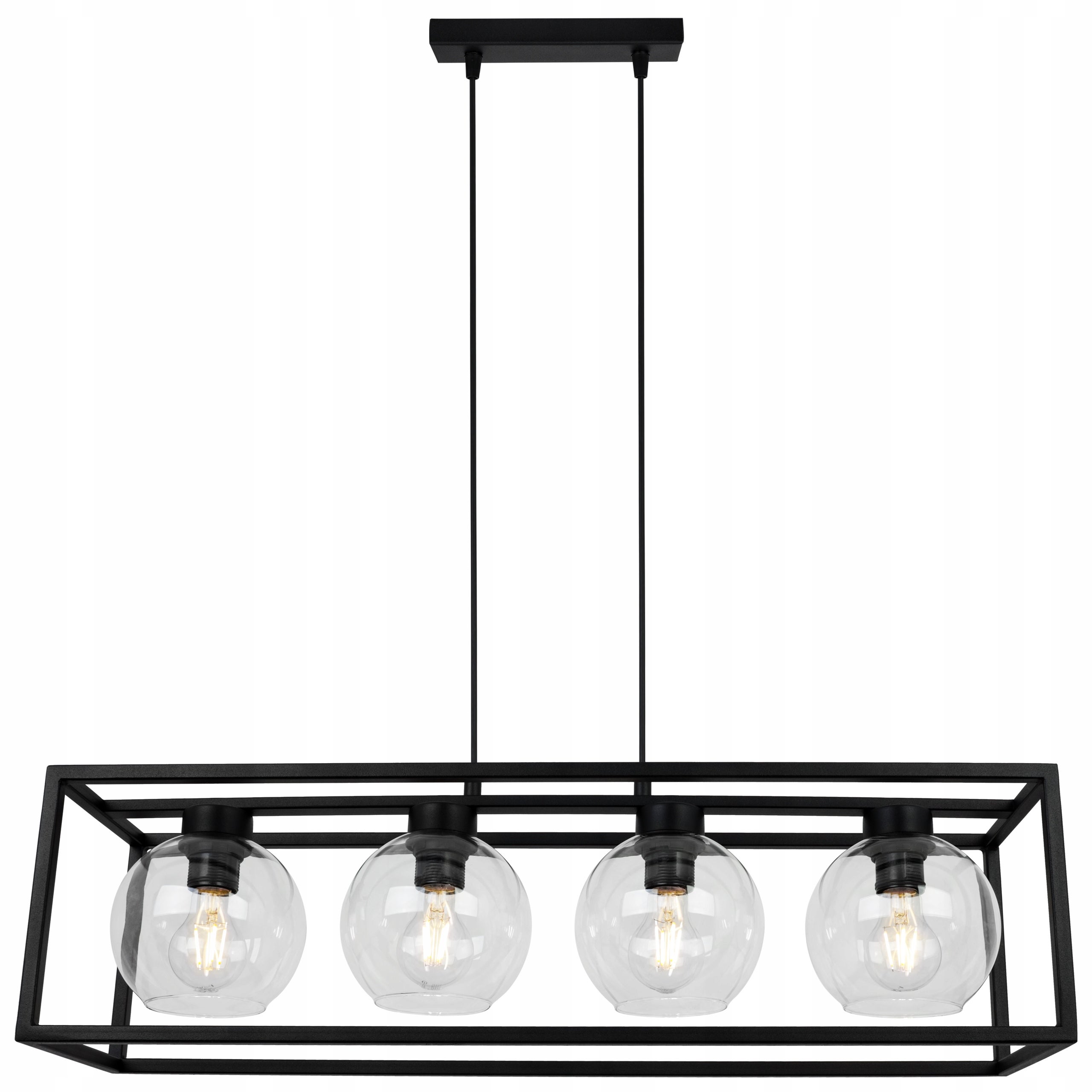 Lampa sufitowa wisząca Light Home LH Haga Cage 4x E27 60W szkło bezbarwny
