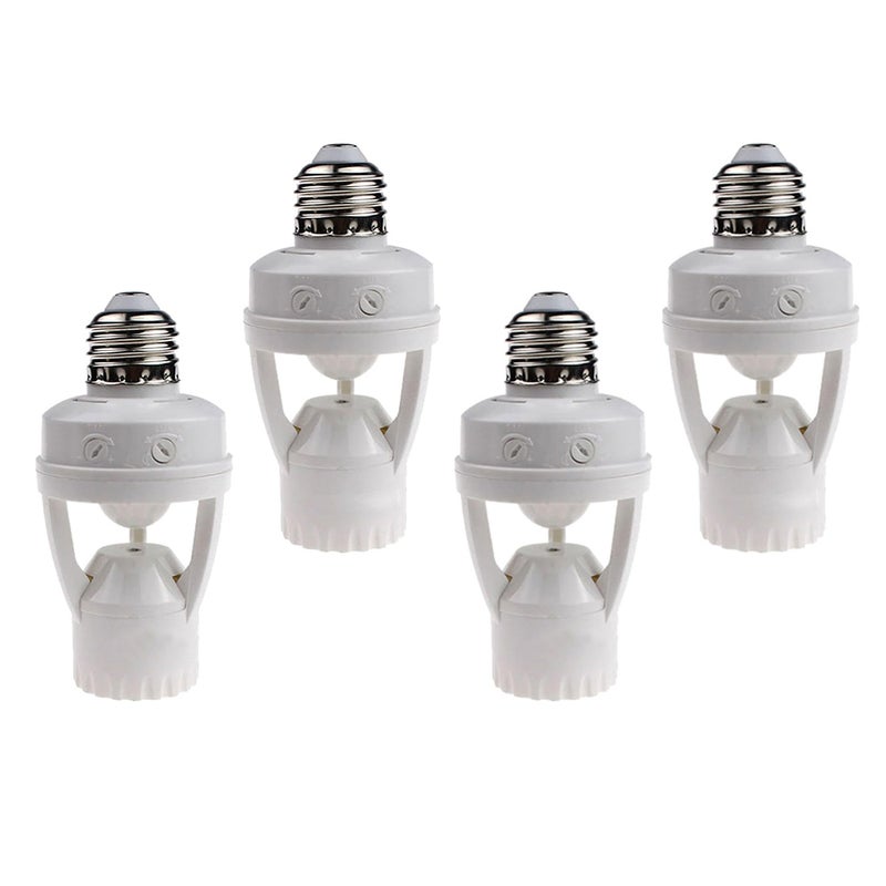 4 sztuki gniazd oświetleniowych aktywowanych ruchem, 110-240V E27, wkręcane, z czujnikiem ruchu włączania/wyłączania, do istniejących lamp
