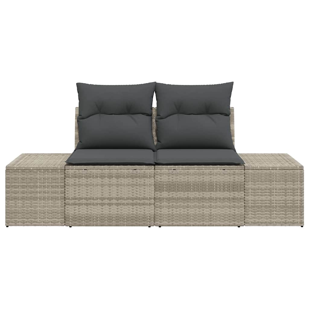 Sofa Ogrodowa Dwuosobowa z Poduszką Szara