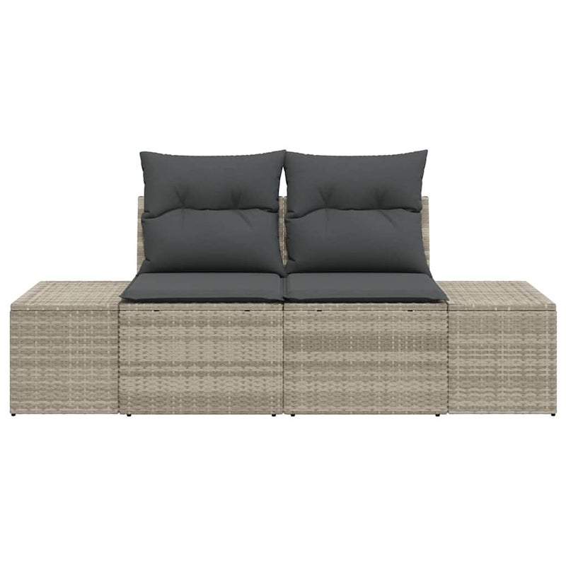 Sofa Ogrodowa Dwuosobowa z Poduszką Szara