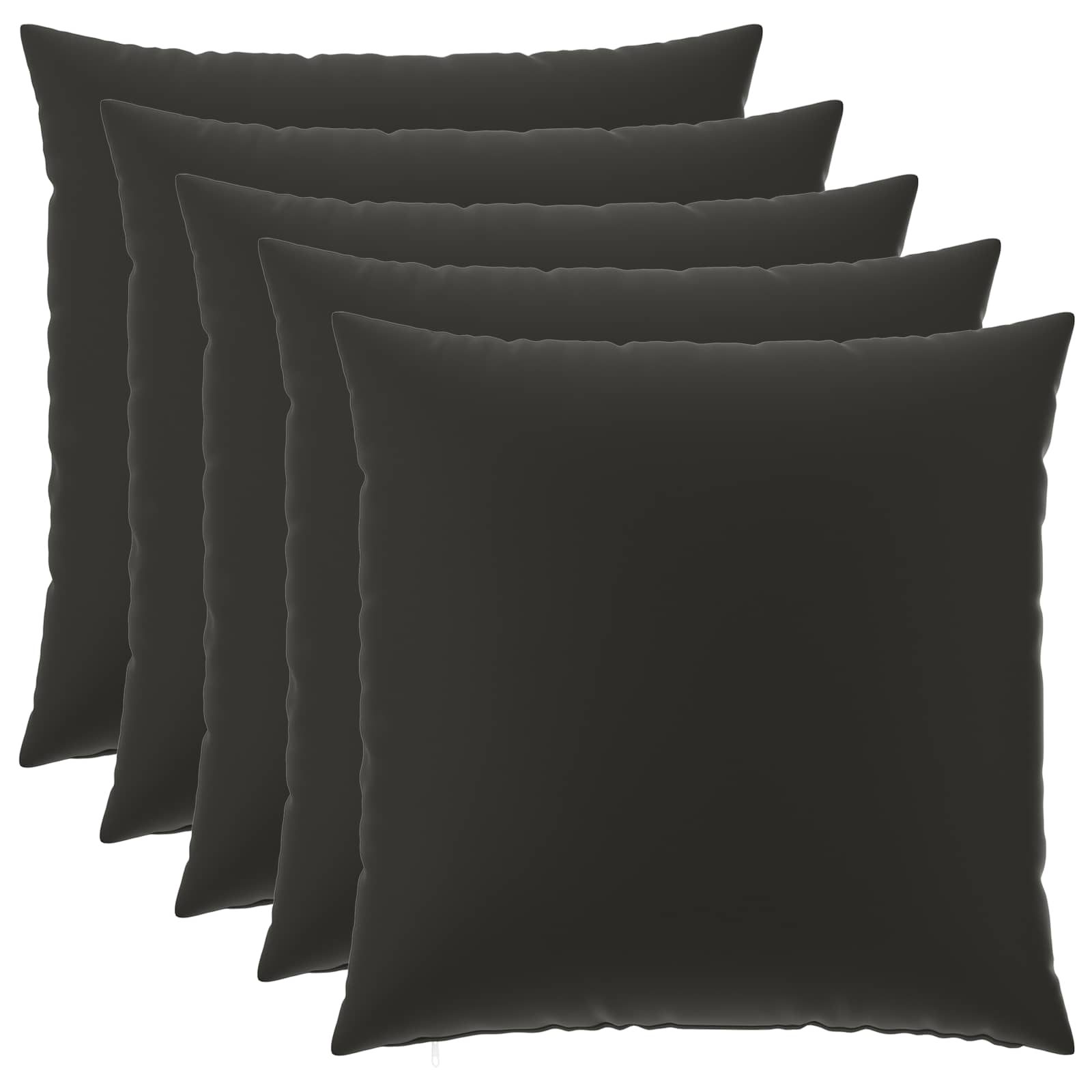 6x Poszewka Dekoracyjna na Poduszkę 80x80 cm Czarna
