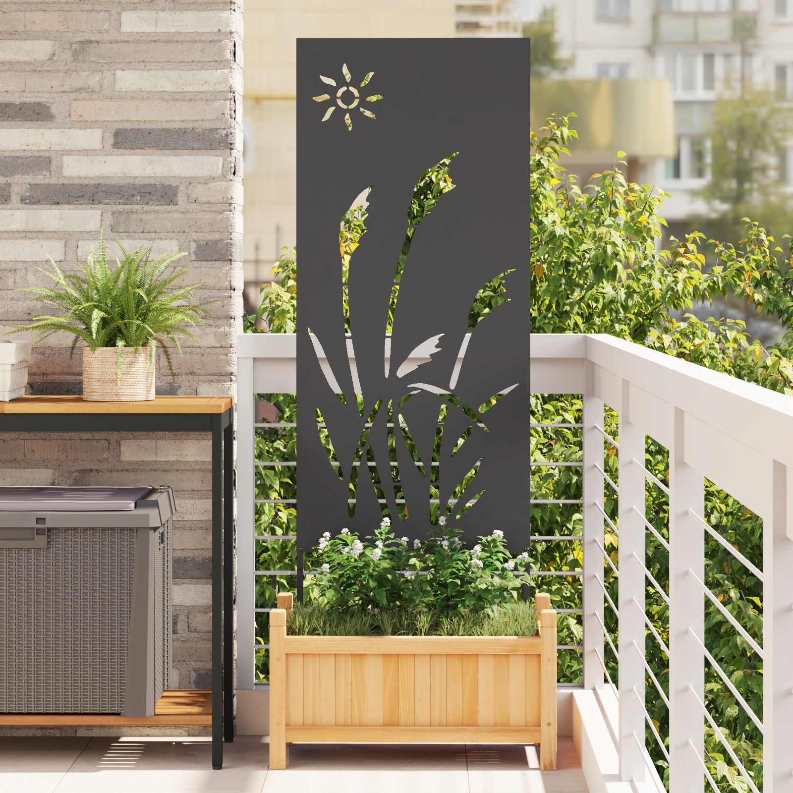 Ekran zapewniający prywatność w ogrodzie Czarny 50 x 140 cm vidaXL