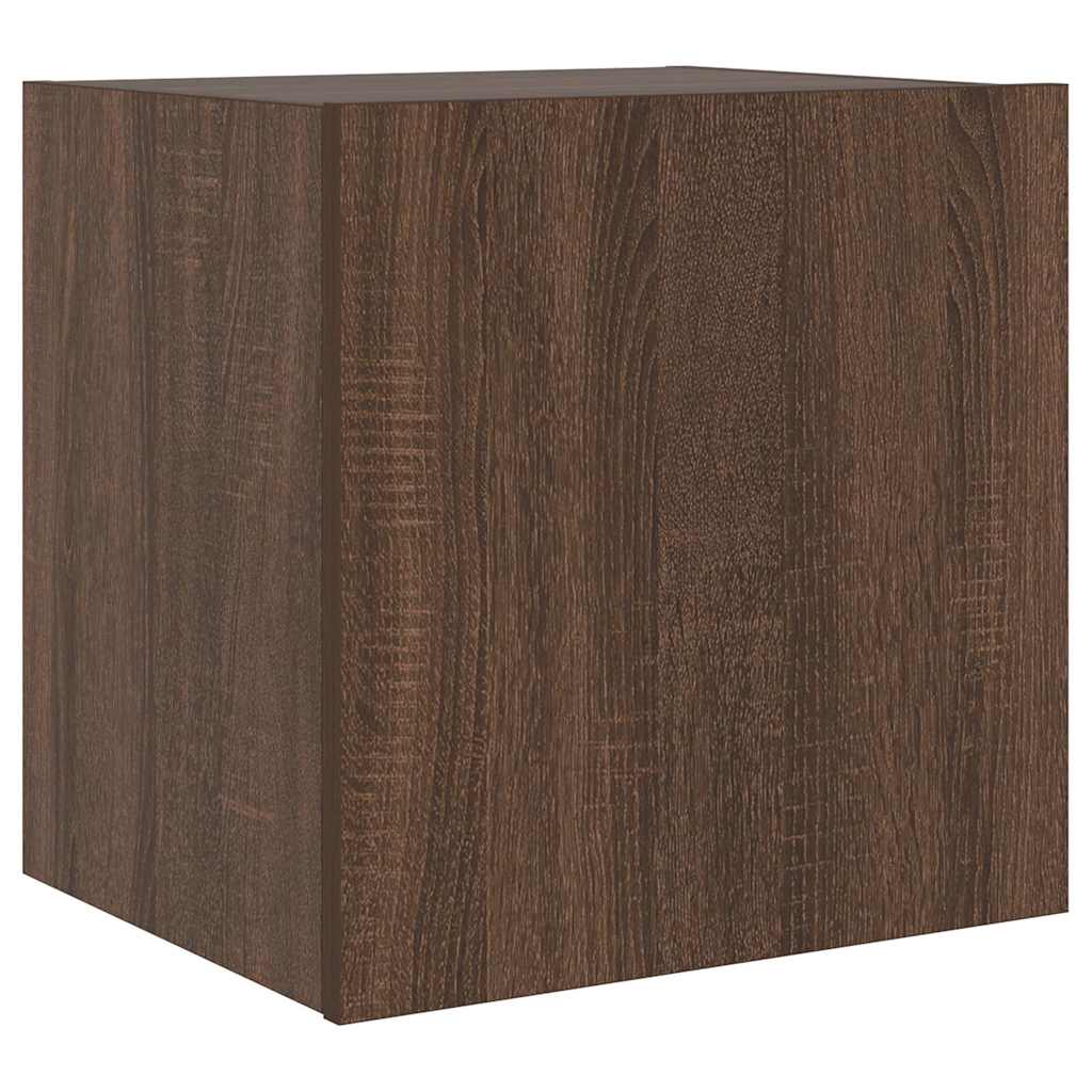 Ścienna szafka TV z LED, brązowy dąb, 40,5x35x40 cm