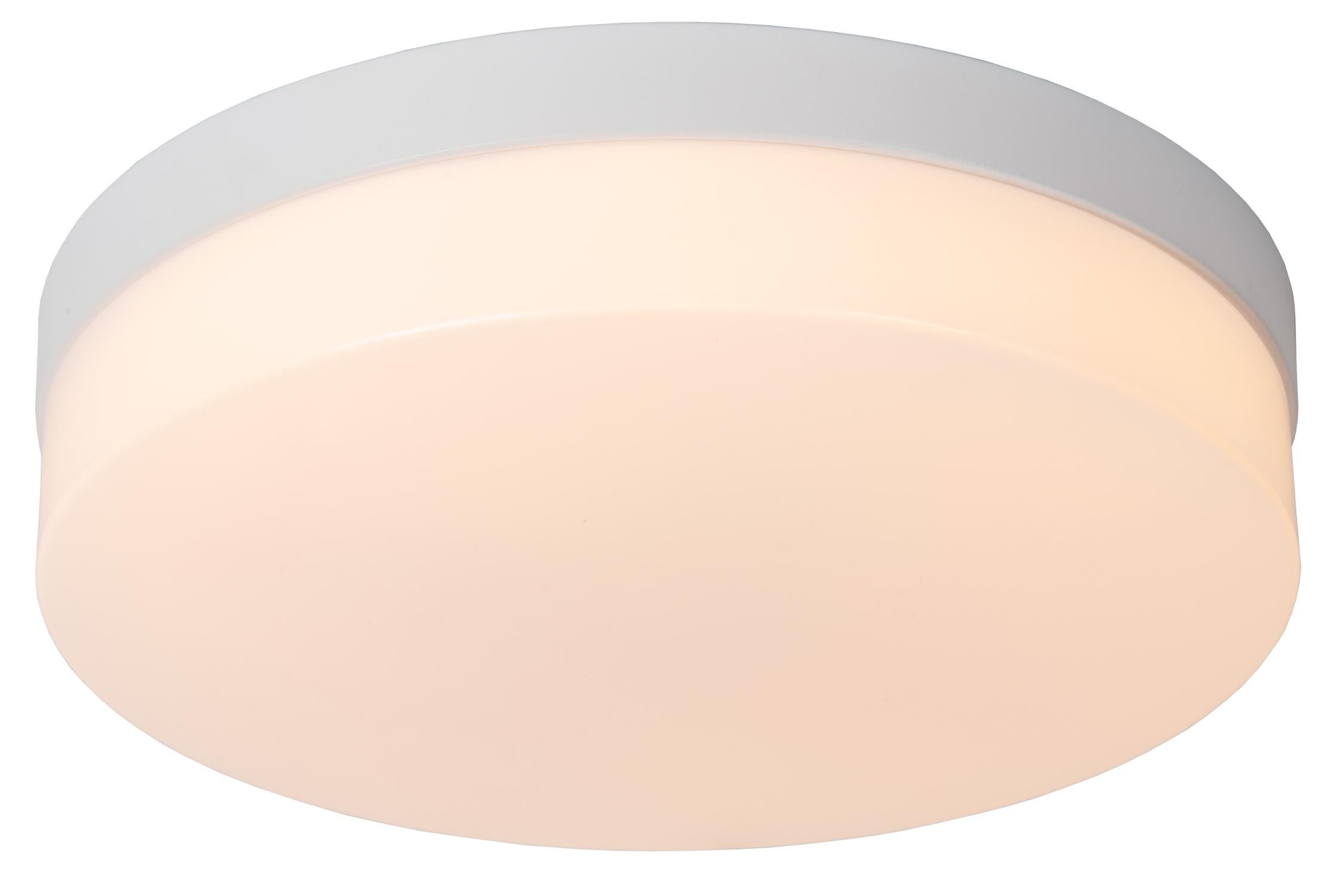 Plafon okrągły BISKIT LED 18W Ciepła biel 1150lm biały wym:7,5x28x28cm IP44 Lucide