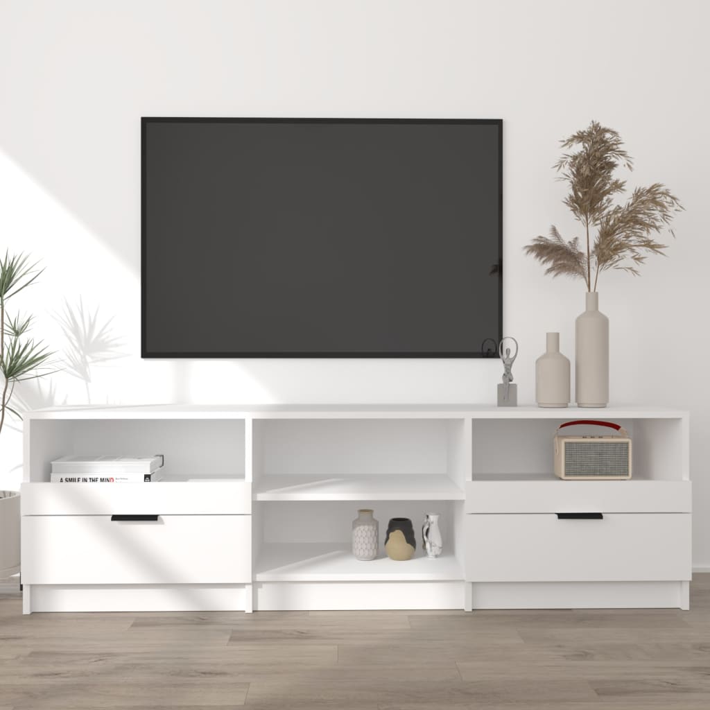 Szafka pod TV, biała, 150x33,5x45 cm, materiał drewnopochodny vidaXL