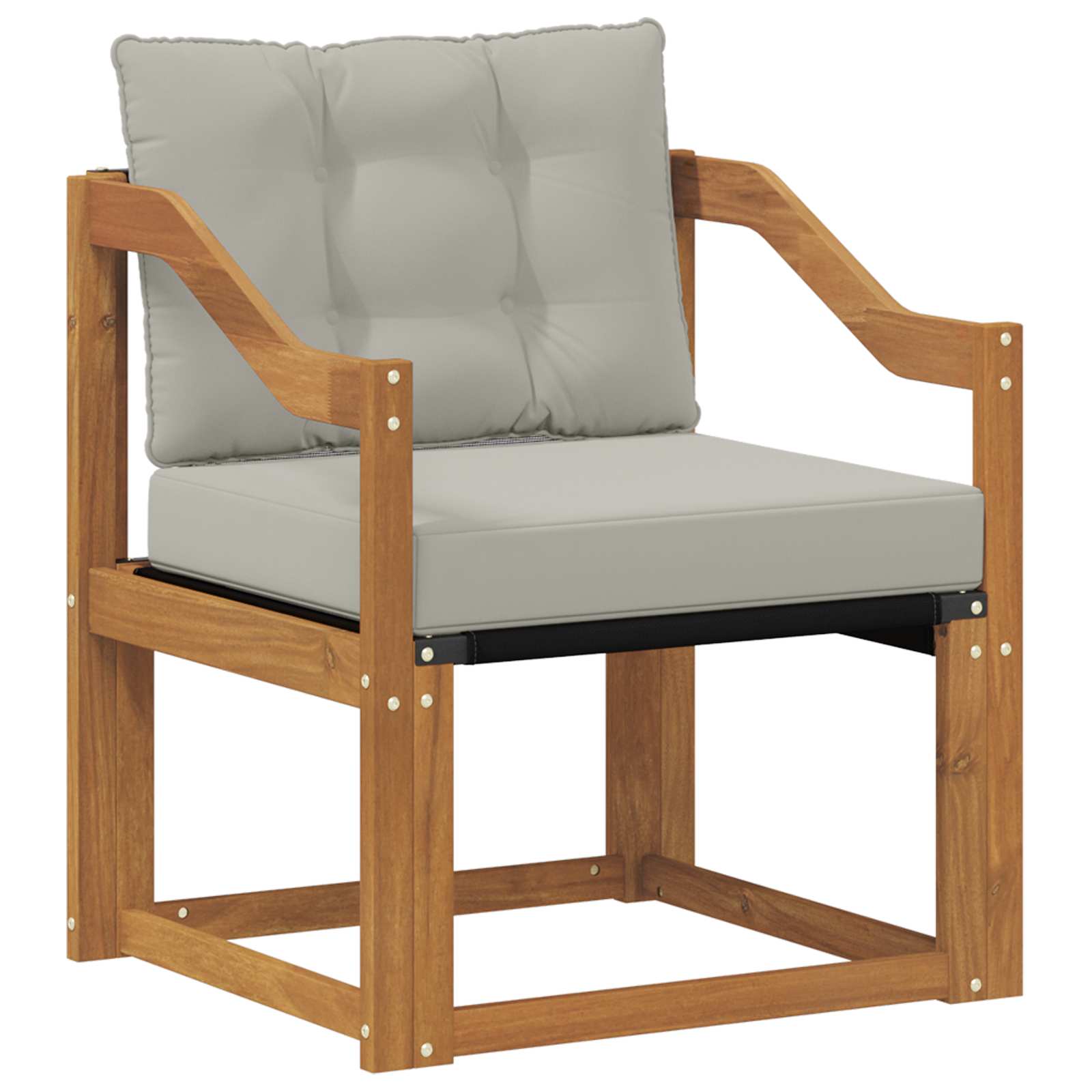 Sofa na zewnątrz Lite Drewno Akacji Naturalny i Jasny Szary
