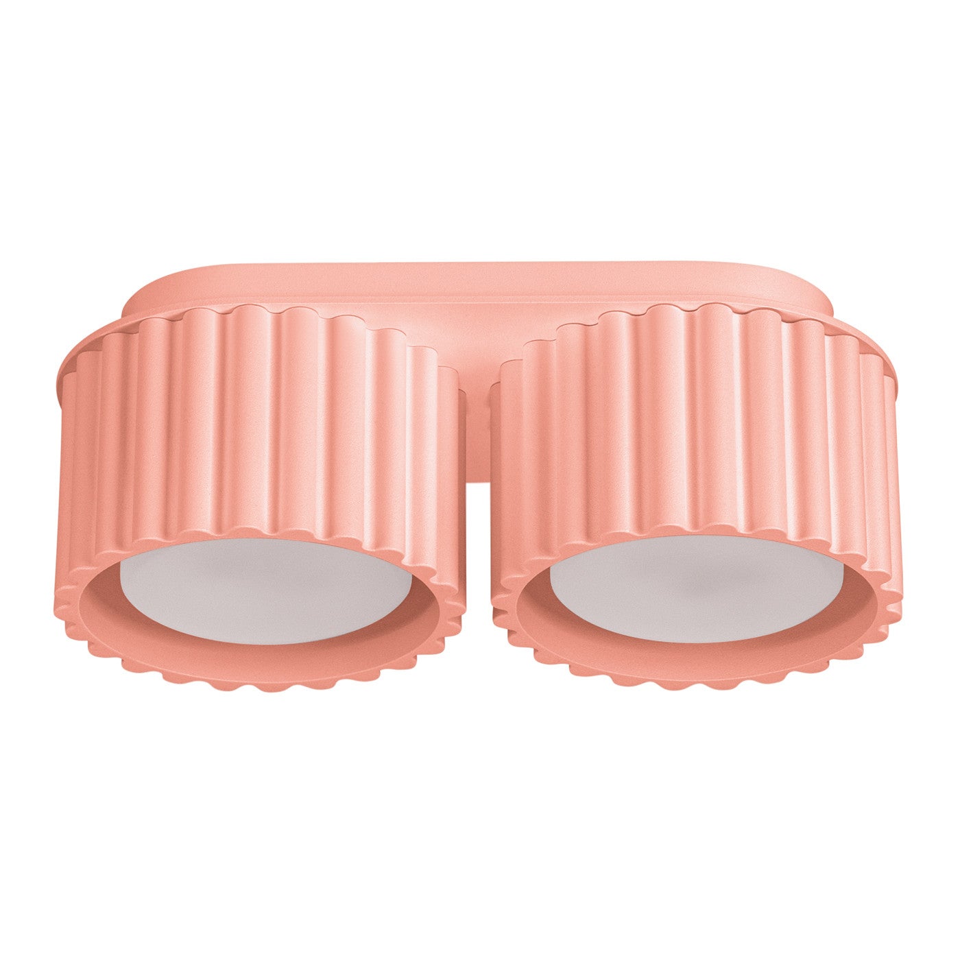 Lampa sufitowa nowoczesna brzoskwiniowa owalna 21 cm ryflowane spoty 2xGX53 10W AURA Sollux Lighting