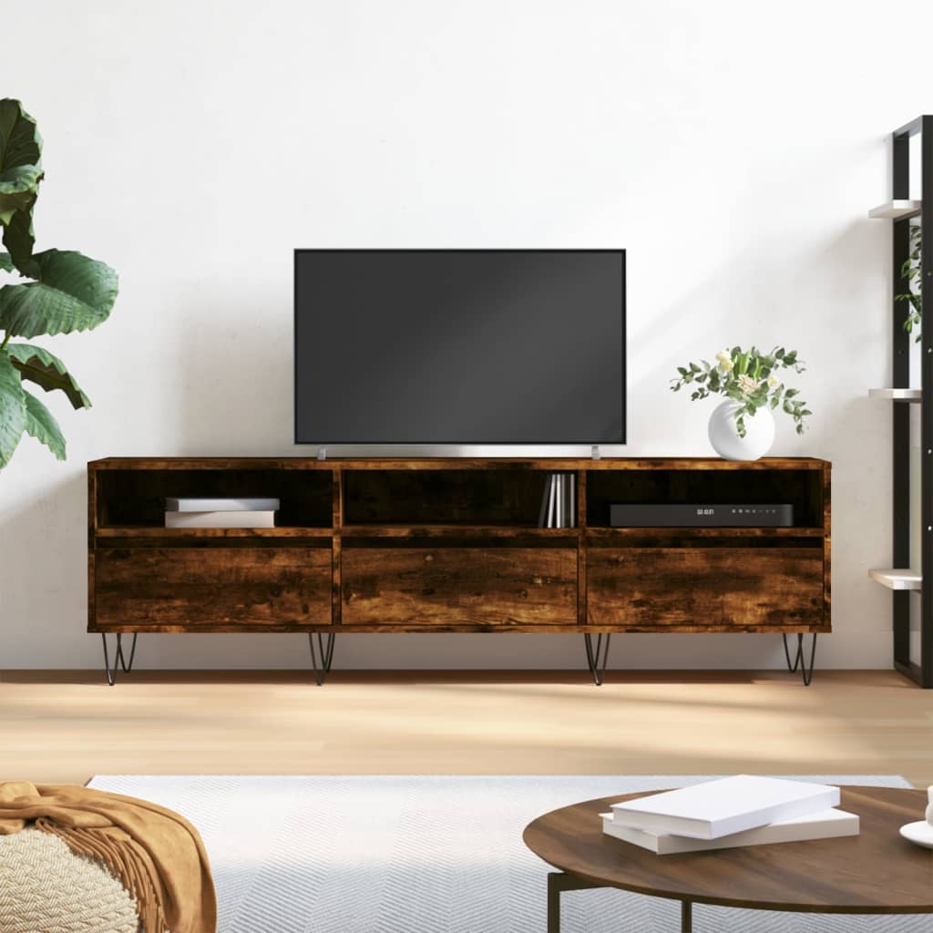 vidaXL Szafka TV, przydymiony dąb, 150x30x44,5 cm