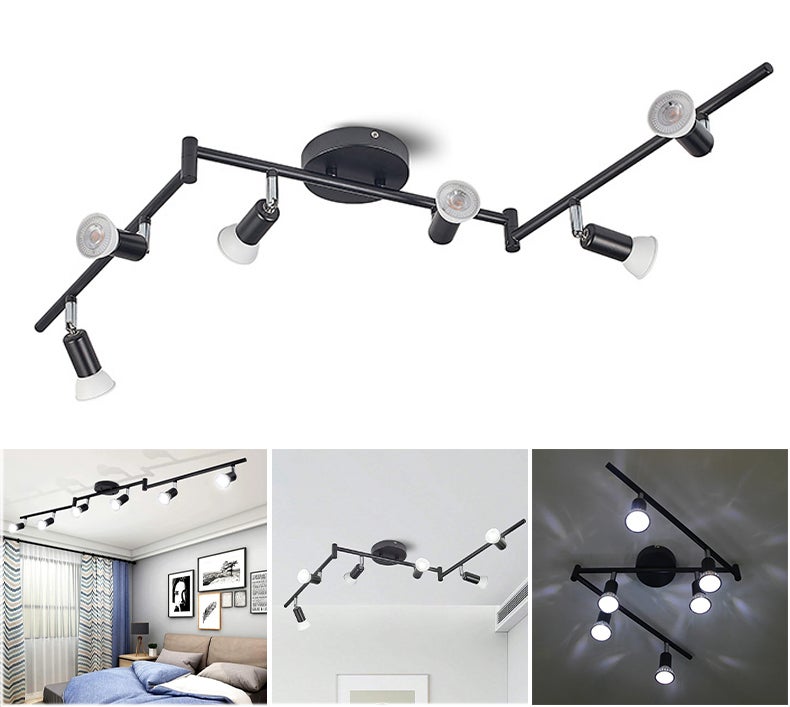 Reflektor sufitowy LED, plafon z ruchomym kloszem, nowoczesny spot sufitowy, żyrandol bez żarówki (GU10)