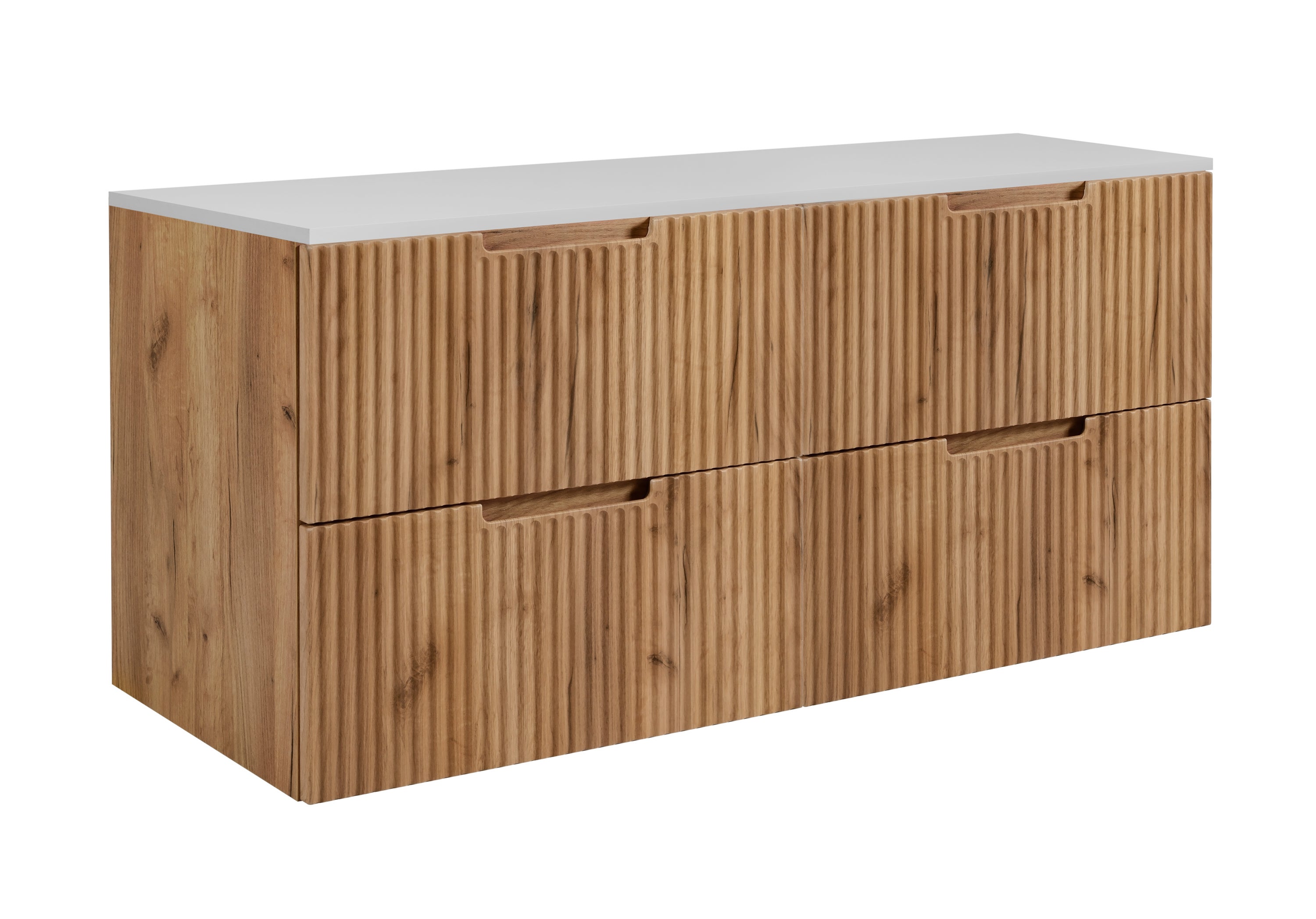 Szafka łazienkowa, dąb Craft / biały, 160 (2 x 80) x 58,6 x 46 cm