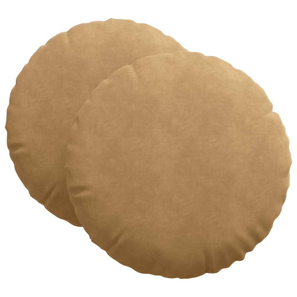 Poduszki na siedziska 2 pcs Brązowy Ø 80 x 29 cm Aksamit