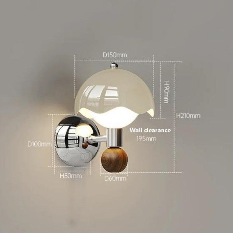 Lampa nocna LED, kinkiet w stylu vintage (kolor kremowy) do sypialni/salonu, designerska oprawa, 3000/4000/6000 K