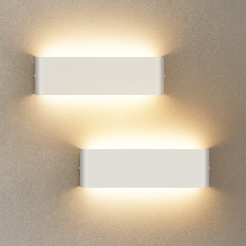 LOVHAUS Zestaw 2 Kinkietów LED 12W 30CM do Wnętrza, Oświetlenie w Górę i w Dół, Ciepłe Światło 3000K do Salonu, Sypialni, Korytarza