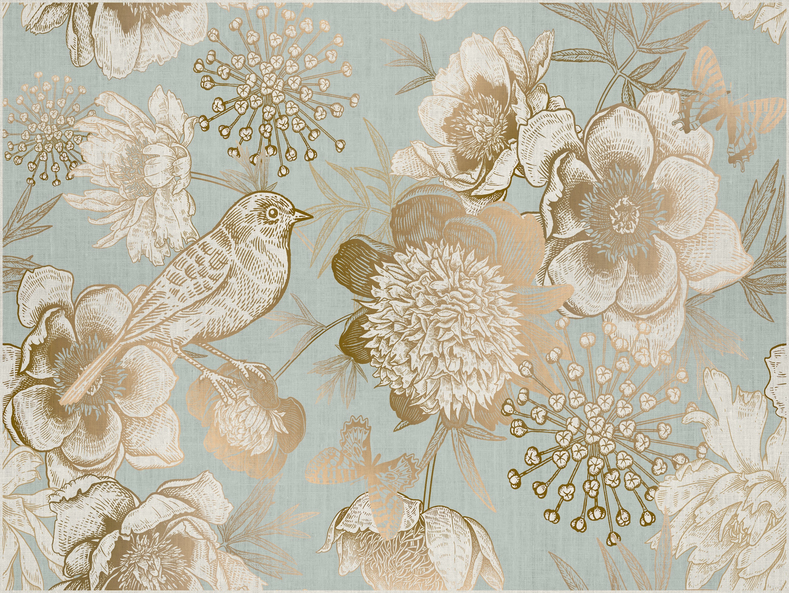 Winylowy dywan Golden Bird 100x133 cm - antypoślizgowy dywan z PVC, gładki nadruk, winylowy dywan do kuchni lub salonu, zmywalny