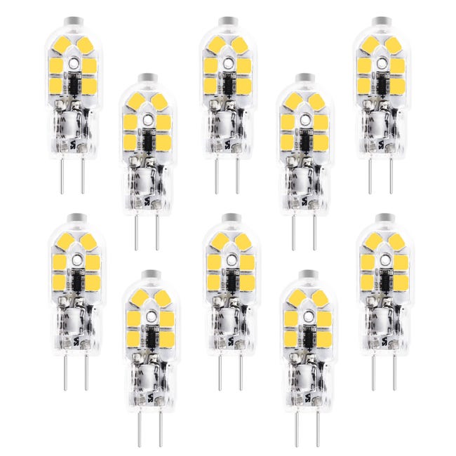 Zestaw 10 żarówek LED G4, 3 W, halogenowe, 12 V AC/DC, 150 lumenów, chłodne białe światło, nieściemnialne, energooszczędne