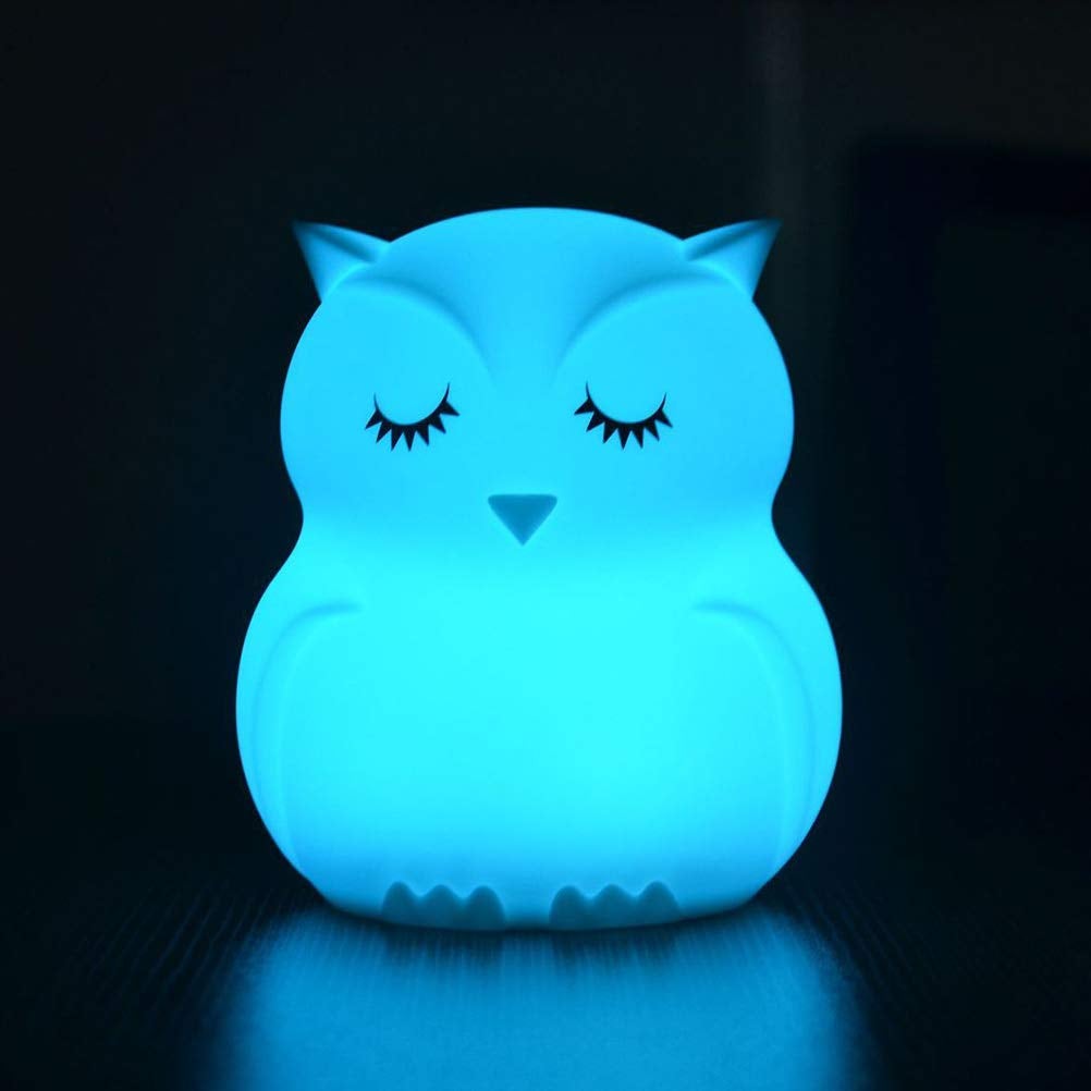LEMROE Pilot LED Kolorowa Lampka Sowa Dotykowa Lampka Nastrojowa Lampka Nocna, Bez Baterii W Zestawie [Klasa Energetyczna A +]
