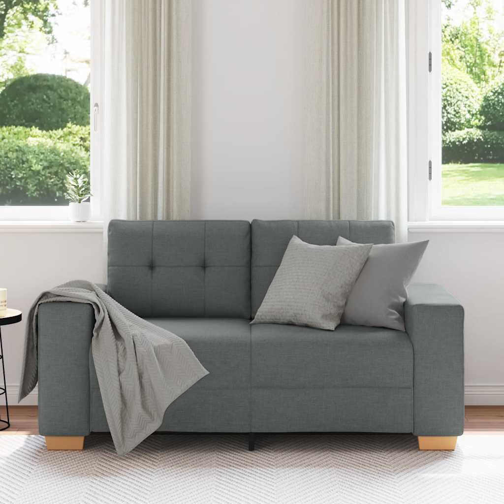 Sofa dwuosobowa, ciemnoszara, 160x77x82 cm, tkanina